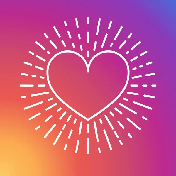 Colorato cuore arcobaleno sfumato liscio. Design dei social media. Tramonto. Come sfondo carta da parati, vettore del cuore, segno di amore, elemento UI, simbolo dell'interfaccia utente — Vettoriale Stock