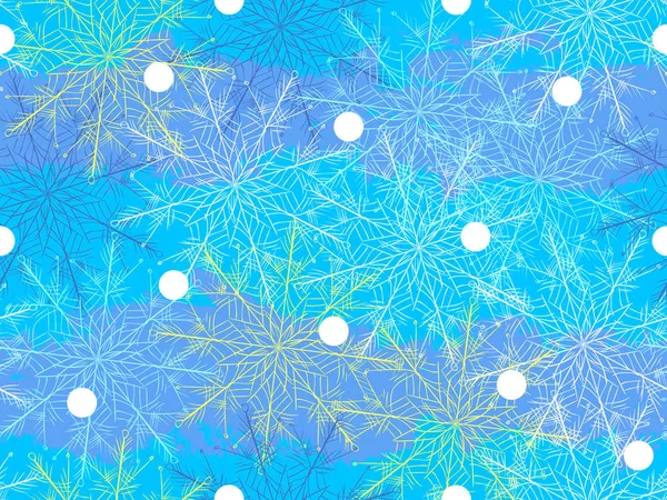 Απρόσκοπτη χειμερινό μοτίβο με νιφάδες χιονιού. Χιόνι. Χριστούγεννα με φόντο. Καλά Χριστούγεννα και Ευτυχισμένο το νέο έτος μοτίβο. Μπορεί να χρησιμοποιηθεί για καρτ-ποστάλ, κλωστοϋφαντουργίας, ταπετσαρία φόντο σελίδας web — Διανυσματικό Αρχείο