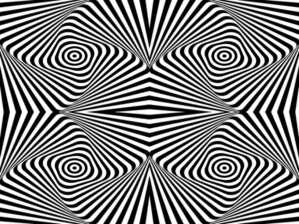 Naadloze abstracte zwarte en witte geometrische patroon. Optische illusie. Moderne design. Vectorillustratie. Perfect voor achtergronden, opvulpatronen, web-pagina-achtergronden, oppervlakte texturen, textiel — Stockvector