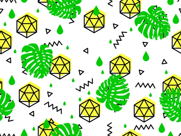 Sömlös geometriska mönster i retro 80s 90s stil. Doodle geometriska former. Abstrakta vektor memphis retrodesign. Perfekt för mönsterfyllning, ytstruktur, web bakgrund, tapeter, textil — Stock vektor