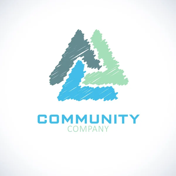 Firma logo aziendale. Disegno comunitario del segno — Vettoriale Stock
