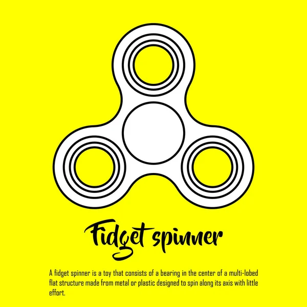 Typische drie-blads fidget spinner. Verlichten van stress speelgoed. Hand spinner. Vectorillustratie — Stockvector