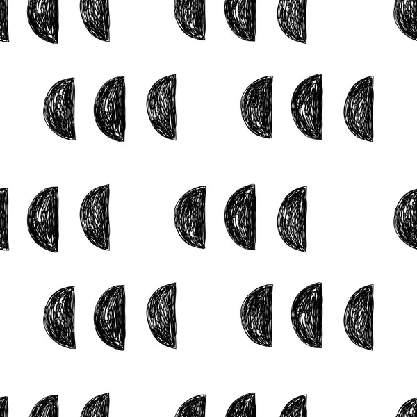 Escandinavo monocromo primitivo minimalista vector tribal fondo. Patrón blanco y negro sin costuras. Perfecto para fondos de pantalla, relleno de patrones, fondos de página web, texturas superficiales, textiles — Vector de stock