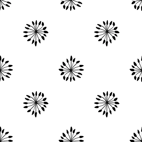 추상 꽃 완벽 한 패턴입니다. 흑인과 백인 스칸디나비아 벡터 배경입니다. 벽지, 패턴 채우기, 웹 페이지 배경, 표면 질감, 섬유에 대 한 완벽 한 — 스톡 벡터