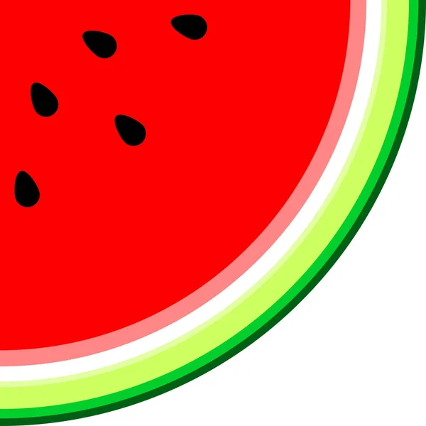 Wassermelone flachen Vektor Hintergrund. Sommerfrucht. Sommerschlussverkauf Hintergrund mit Wassermelone. Banner, Plakat, Flyer — Stockvektor