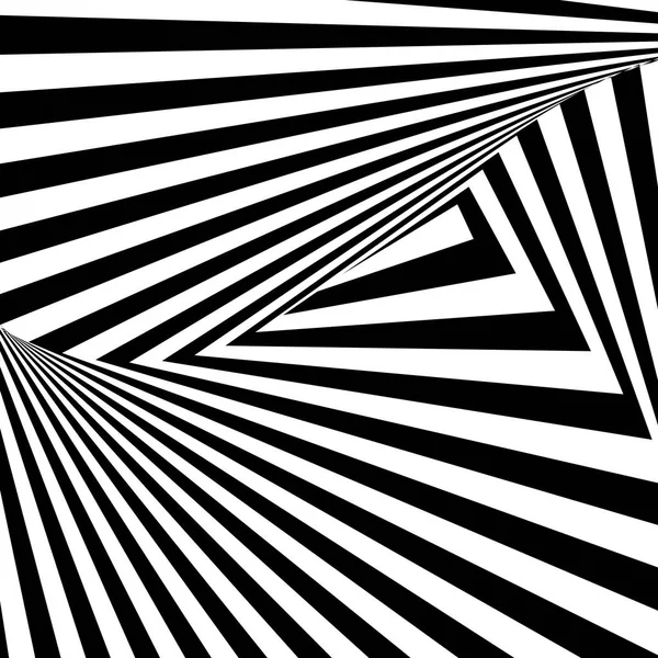 Svart och vit bakgrund. Optisk illusion. Abstrakta geometriska vektorillustration för din design — Stock vektor