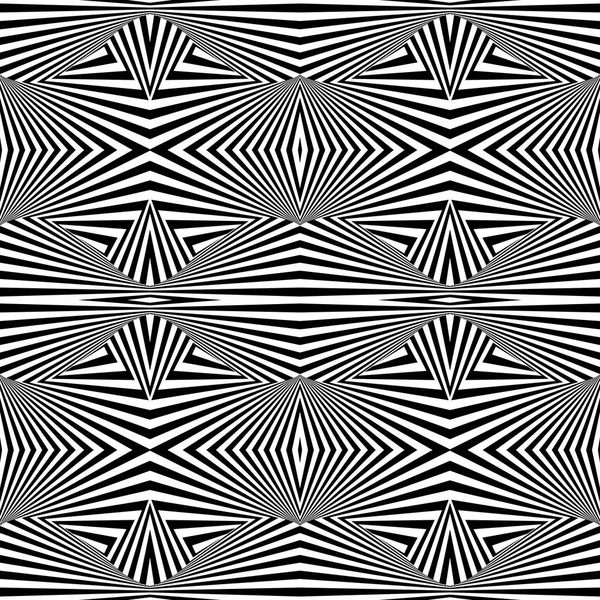 Černá a bílá bezešvé vzor. Optický klam. Vektor illus — Stockový vektor