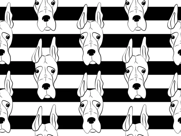 杜宾猎犬与狗的无缝模式。矢量背景。完美的壁纸, 图案填充, 网页背景, 表面纹理, 纺织品 — 图库矢量图片