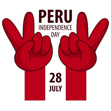 Zafer eller. Peru bayrağı