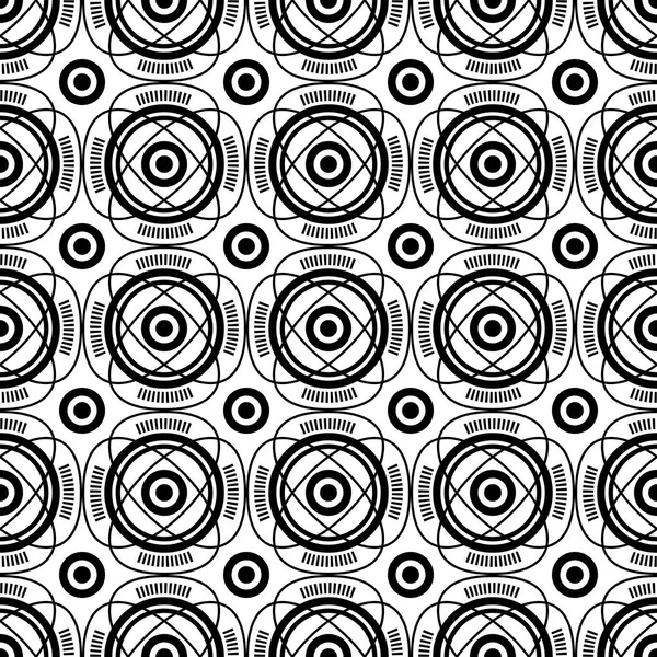 Fondo geométrico mínimo inconsútil del vector del patrón en blanco y negro. Perfecto para fondos de pantalla, rellenos de patrones, fondos de página web, texturas superficiales, textiles — Vector de stock