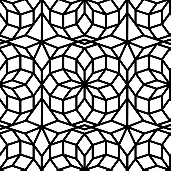 Fondo geométrico mínimo inconsútil del vector del patrón en blanco y negro. Perfecto para fondos de pantalla, rellenos de patrones, fondos de página web, texturas superficiales, textiles — Vector de stock