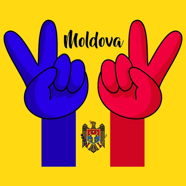 Zwycięstwo ręce. Flaga narodowa Mołdawii — Wektor stockowy
