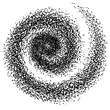 Spiral vektör illüstrasyonu. Noktalı soyut girdap şekli. Kasırga vektör çizimi. Üst Manzara. Spiral arka plan. İş spiral arka planı. Teknoloji tasarım elementi. Döndürme arkaplanı