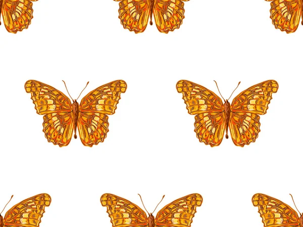 Butterfly. Seamless pattern of butterflies. Endless colorful texture vector background. Perfect for wallpapers, pattern fills, web page backgrounds, surface textures, textile — Stock Vector