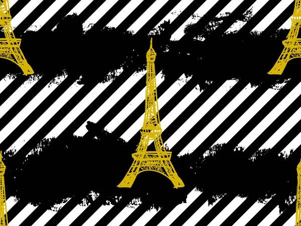 Varrat nélküli mintát Paris Eiffel-torony. Francia vector háttér. Tökéletes háttérképek, weblapok háttere, felszíni textúra, textil, meghívás, ruházat, megtervezi termék, tartozékok — Stock Vector