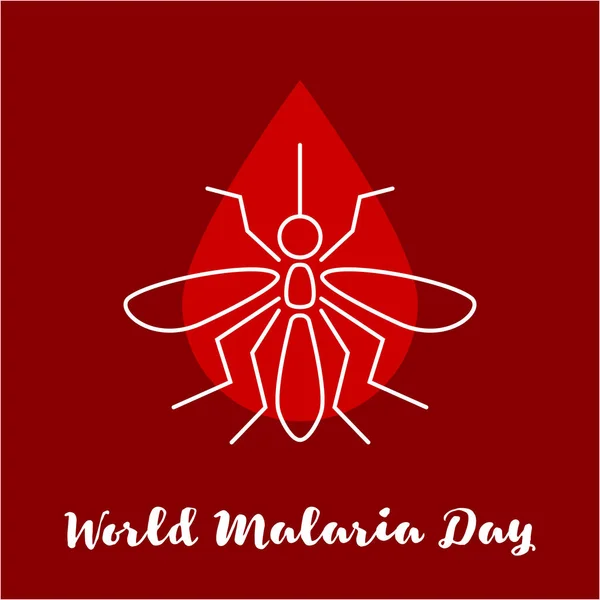 マラリアを停止します。国際的なマラリア日。血をドロップします。アフリカの医療。医学。マラリア意識。ポスター、バナー、あなたのデザインのためのベクトル図 — ストックベクタ