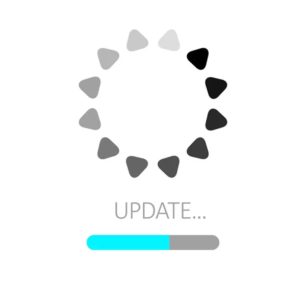Het pictogram van de update. Systeem software upgrade concept, laden bar — Stockvector