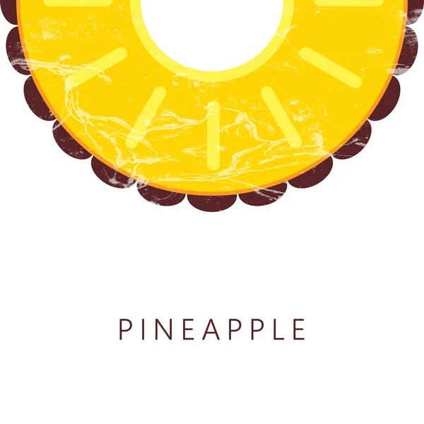 Ananas fond vecteur plat. Fruits d'été. Fond de vente d'été avec ananas. Bannière, affiche, dépliant — Image vectorielle