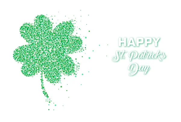 Dia de São Patrício trevo verde fundo vetorial. Celebração do feriado irlandês — Vetor de Stock
