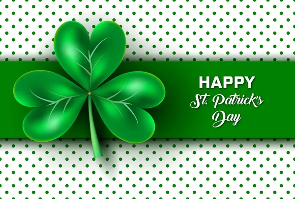 Dia de São Patrício trevo verde fundo vetorial. Celebração do feriado irlandês — Vetor de Stock