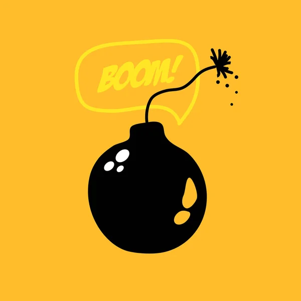 Bomb with burning wick vector illustration — Stock Vector