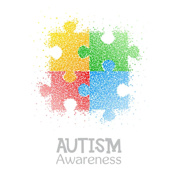 Giornata mondiale della consapevolezza dell'autismo. Colorato segno di progettazione vettoriale puzzle. Simbolo di autismo. Illustrazione medica creativa. Assistenza sanitaria — Vettoriale Stock