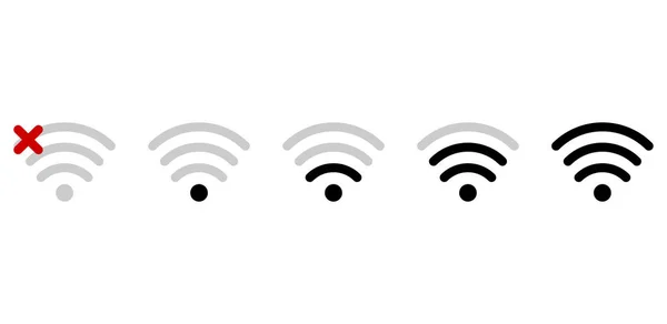 Wifi Wireless LAN Internet Signal flache Symbole für Apps, Webseiten. isoliert auf weißem Hintergrund. Symbolset für Wifi-Zeichen — Stockvektor