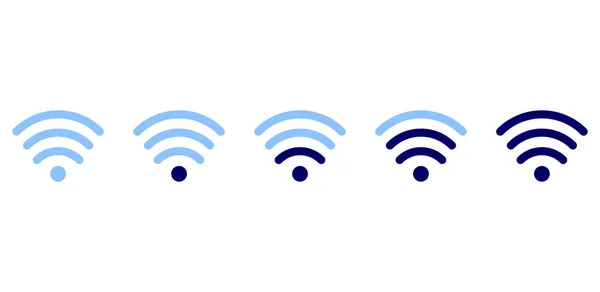 Wifi Wireless LAN Internet Signal flache Symbole für Apps, Webseiten. isoliert auf weißem Hintergrund. Symbolset für Wifi-Zeichen — Stockvektor