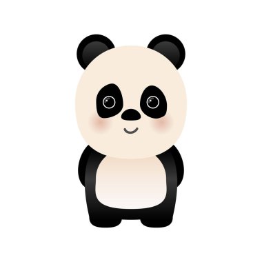 Beyaz arka planda izole edilmiş komik, sevimli dev panda.