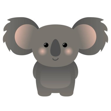 Beyaz arka planda izole edilmiş komik koala çizgi filmi. Avustralya hayvan koalası