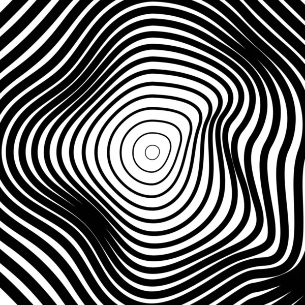 Чорно-білий фон. Оптична ілюзія. Абстрактна геометрична Векторна ілюстрація для вашого дизайну — стоковий вектор