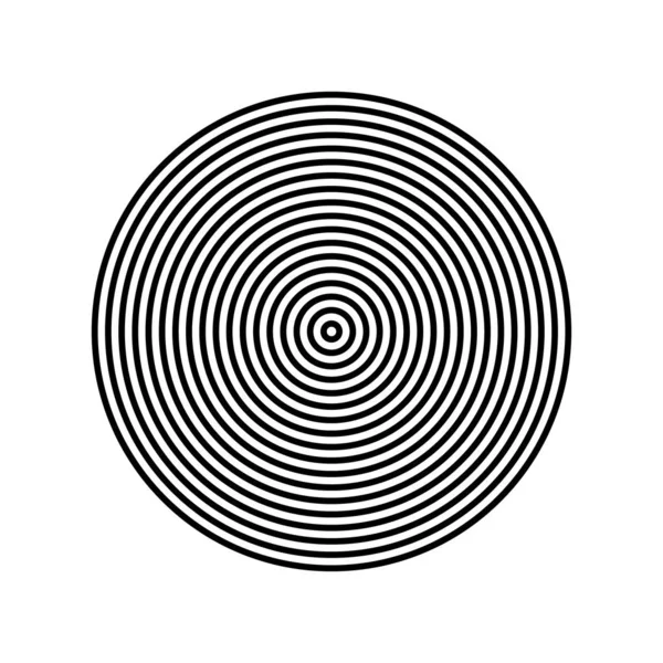 Élément de cercle concentrique. Bague de couleur noir et blanc. Résumé — Image vectorielle