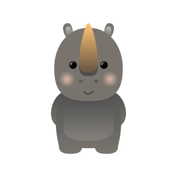 Мультфільм смішні милі носороги ізольовані на білому тлі. Може використовуватися для друку футболок, діти носять дизайн моди, запрошення на дитячий душ — стоковий вектор