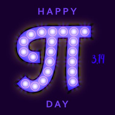Mutlu Pi günleri. Pi gününü kutlayalım. Matematiksel sabit. 14 Mart (3,14). Çapına göre bir dairenin oranı. Sabit sayı Pi ve turta