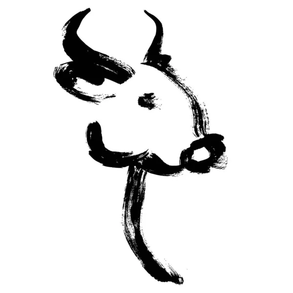Wół Byk Krowa Białym Tle Księżycowy Horoskop Wół Byk Krowa — Wektor stockowy