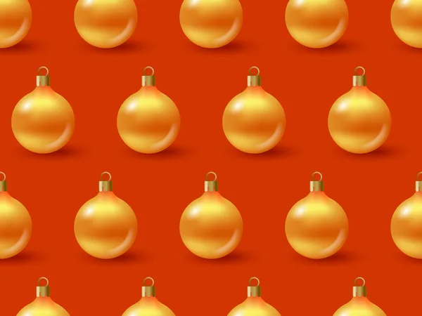 Parlak Altın Renkli Noel Topları Arka Planı Tasarımın Için Kış — Stok Vektör