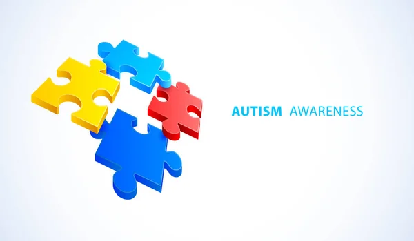 Autizmus Világnapja Színes Puzzle Vektor Tervezési Jel Autizmus Szimbóluma Orvosi — Stock Vector