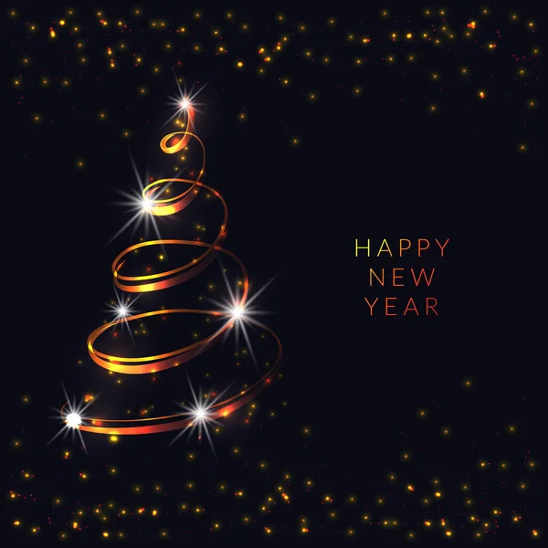 Feliz Año Nuevo 2021 Ilustración Vectorial Vacaciones Diseño Metálico Dorado — Vector de stock
