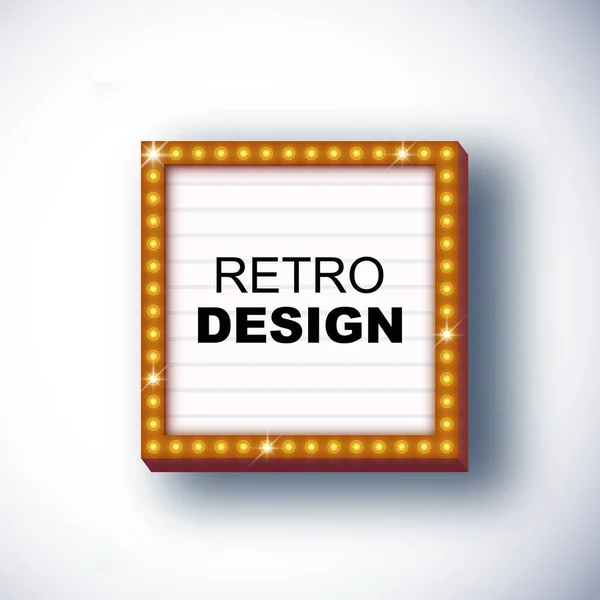 Vector Retro Signboard Lichtbak Illustratie Met Aanpasbaar Ontwerp Schone Achtergrond — Stockvector
