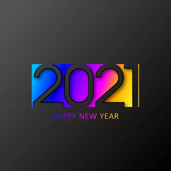 2021 Ano Novo Feliz Ano Novo Design Fundo Férias Colorido —  Vetores de Stock
