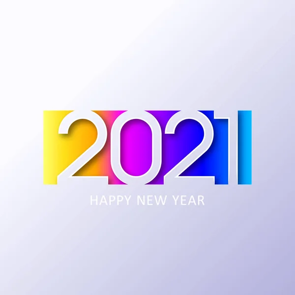 2021 Ano Novo Feliz Ano Novo Design Fundo Férias Colorido —  Vetores de Stock