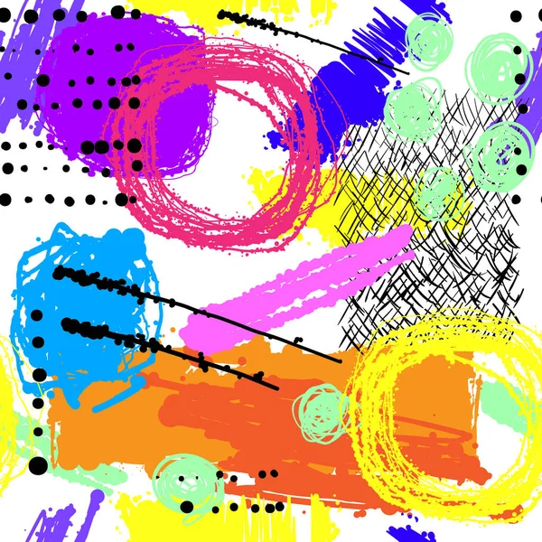 Бесшовный Шаблон Абстрактная Векторная Иллюстрация Красочный Ручной Фон Летний Дизайн — стоковый вектор