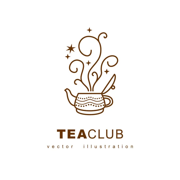 茶壶标志 — 图库矢量图片