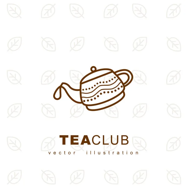 Sinal Bule Ícone Logotipo Símbolo Chá — Vetor de Stock