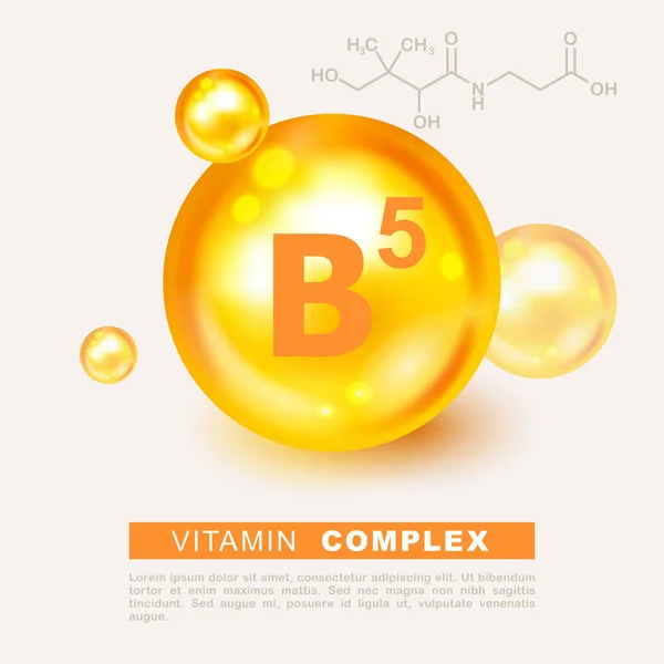 Vitamina Oro Brillante Píldora Icono Cápsula Concepto Vector Signo Nutricional — Vector de stock