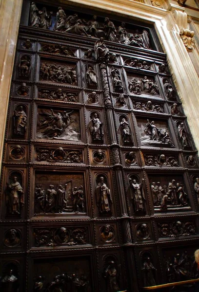 historical value wooden gate in St. Isaac\'s Cathedral