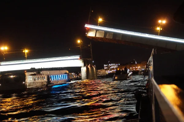 Bridges Night River Neva — Stock Photo, Image