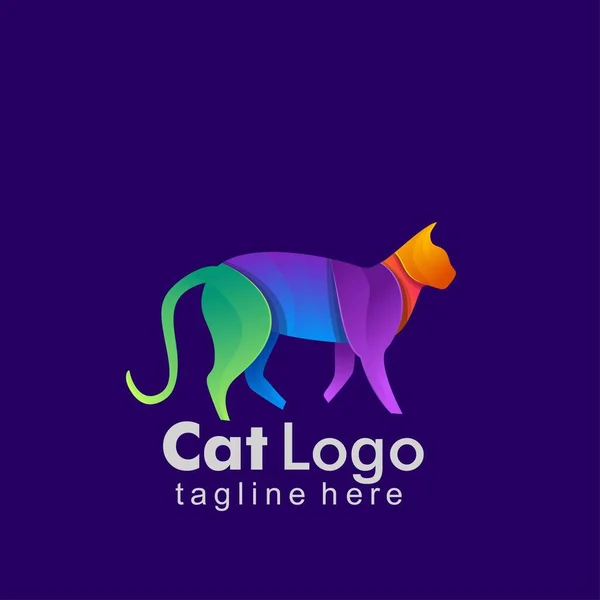 Modern konseptli kedi logosu tasarımı. Simge kedi logo vektörü