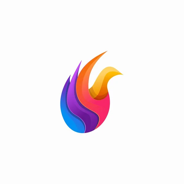 Vogel Logo Kleurrijk Met Illustratie — Stockvector
