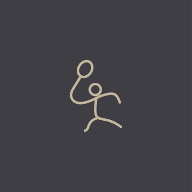 Premium Badminton Spor Logosu Tasarımı. Simge Badminton Çizim Vektörü